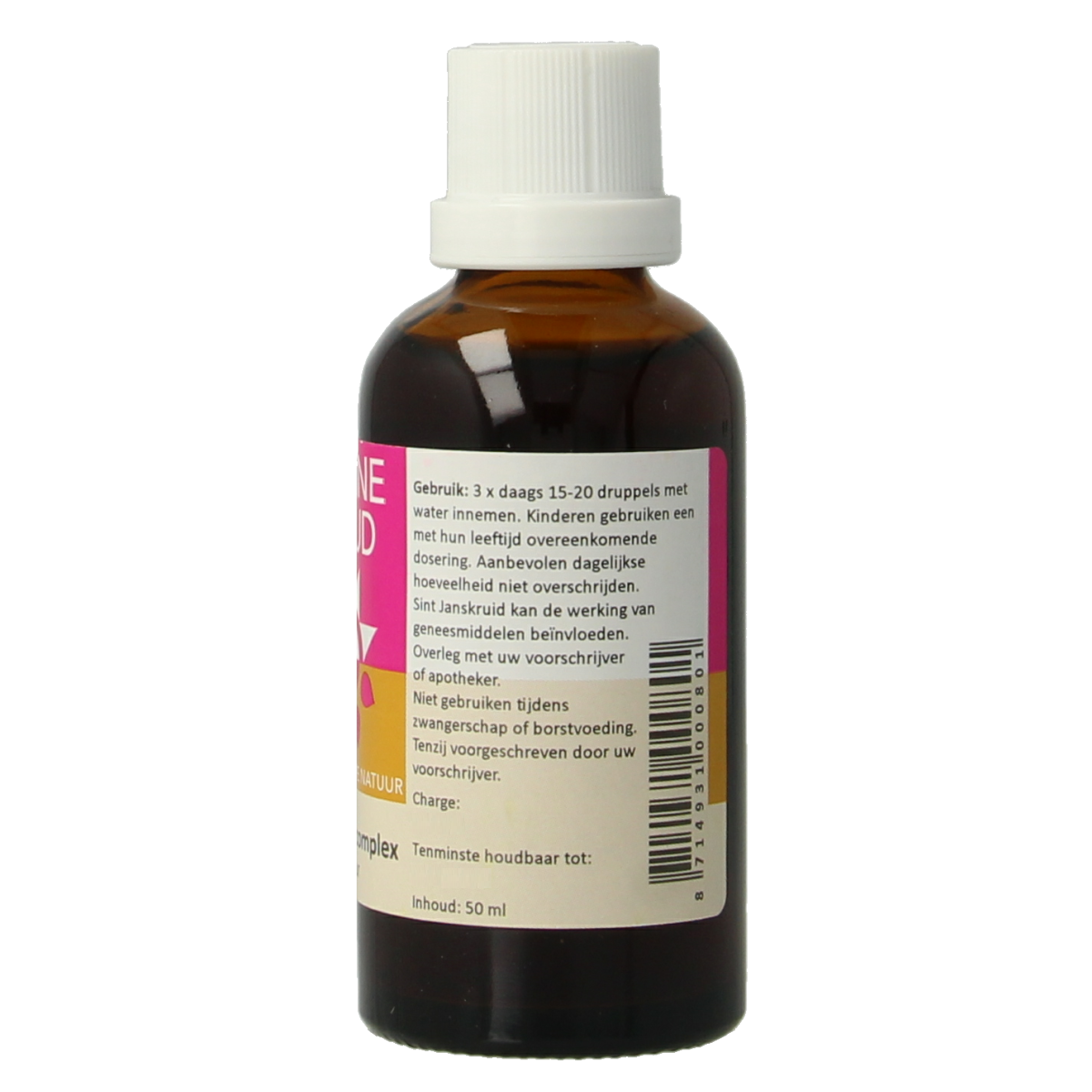 Zonnegoud Hypericum complex herbal remedy in a 50ml bottle, part of Zonnegoud's kruidenpreparaten collection.