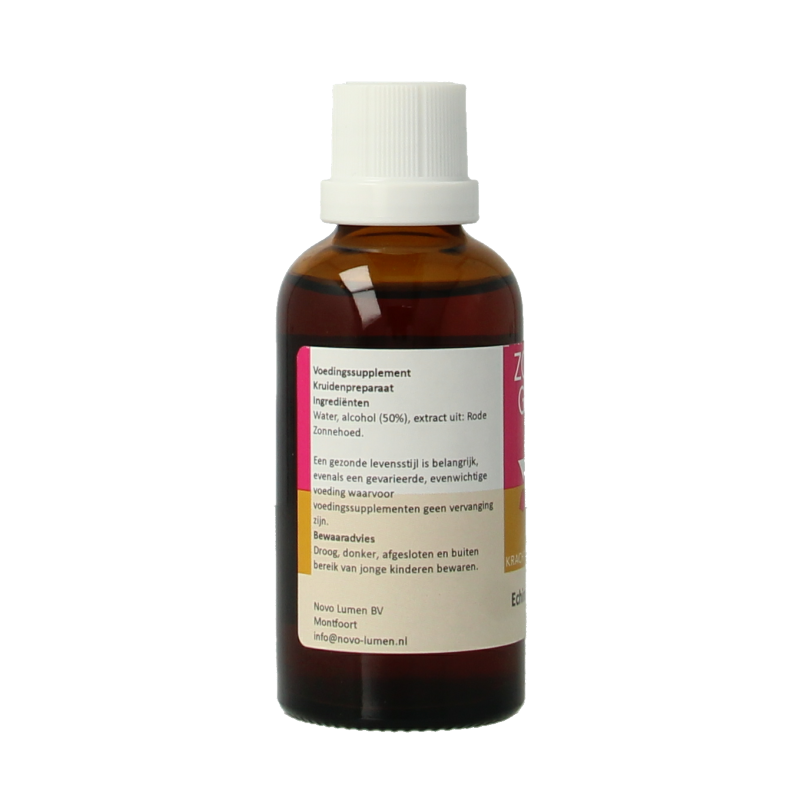 Zonnegoud Echinacea simplex kruidenpreparaat in 50ml bottle, natural herbal supplement for immune support.