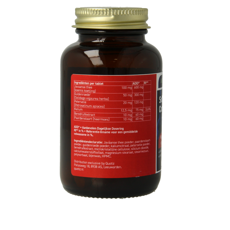 All Natural Solidago complex herbal supplement in a bottle of 100 tablets, natural herbal remedy for wellness.
