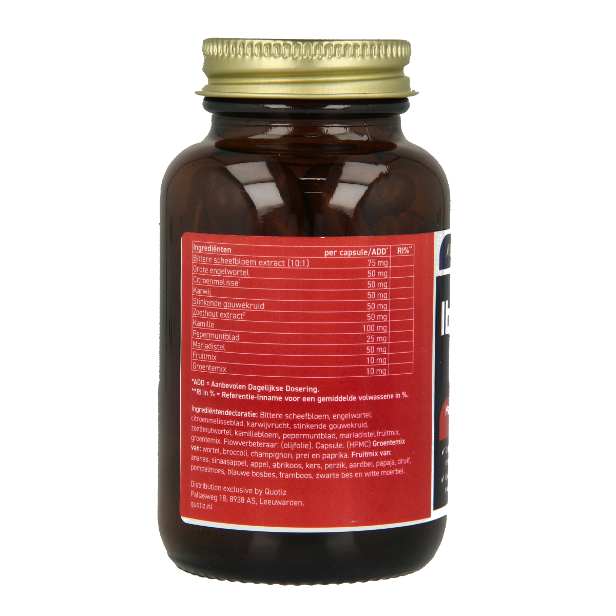 All Natural Iberus maag darm formule vegetarian capsules in a bottle, herbal supplement for digestive health.