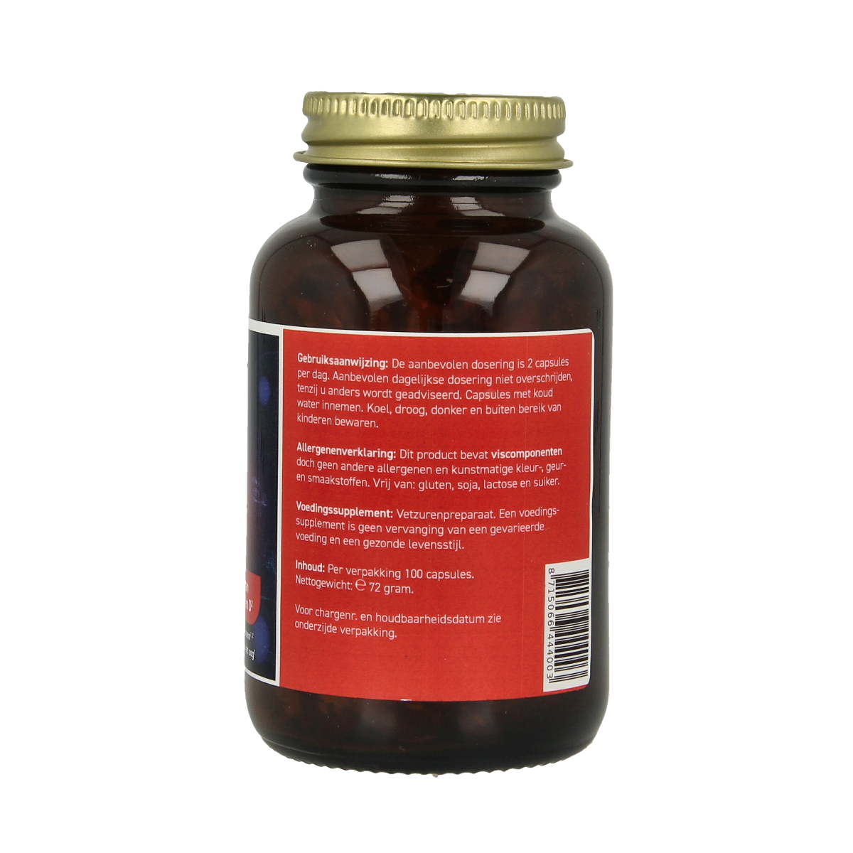 All Natural Levertraan vitamine A & D capsules, dietary supplement, golden capsules in a blister pack.