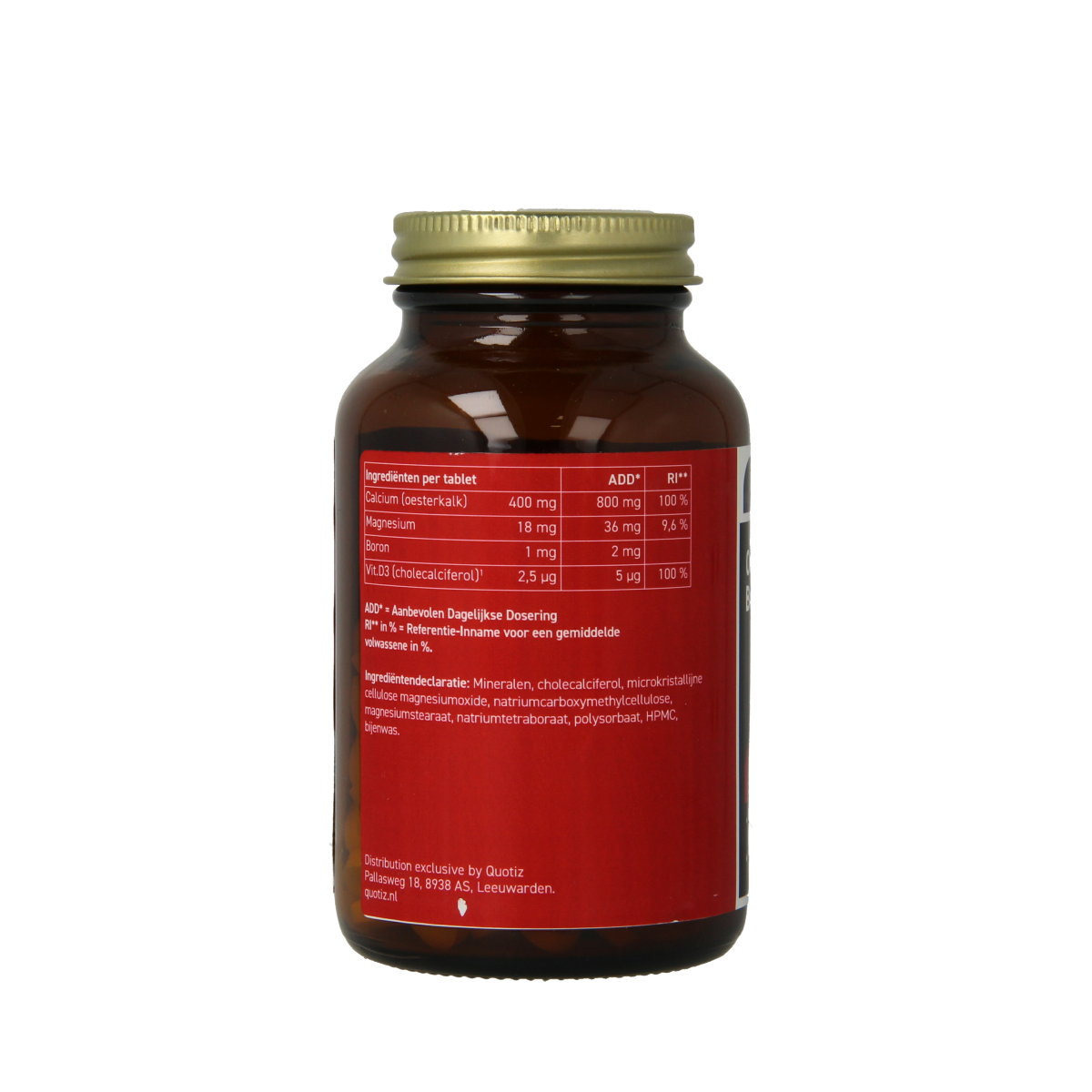 All Natural Oesterkalk 90 tablets, mineral supplement in a bottle, showing the product label and tablets inside the container.