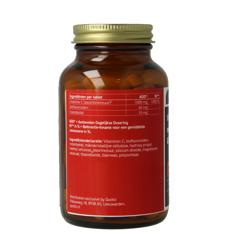 All Natural Vitamin C 1000 tablets with bioflavonoids and rosehip, showing a bottle of natural vitamin supplement tablets.