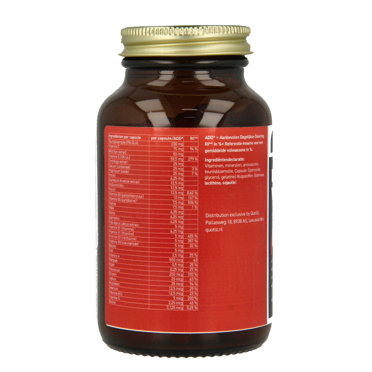 All Natural Multi woman vitamin bottle with 90 capsules, featuring colorful label and clear plastic container.