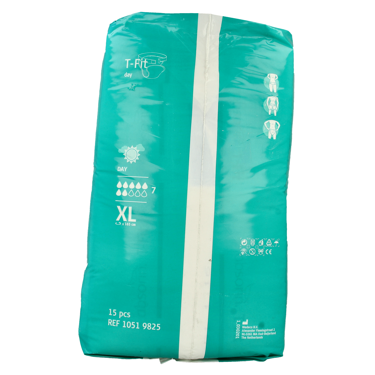 Absorin Comfort T-Fit Day XL incontinence pads, 15 pack, featuring discreet absorbent design for daily use
