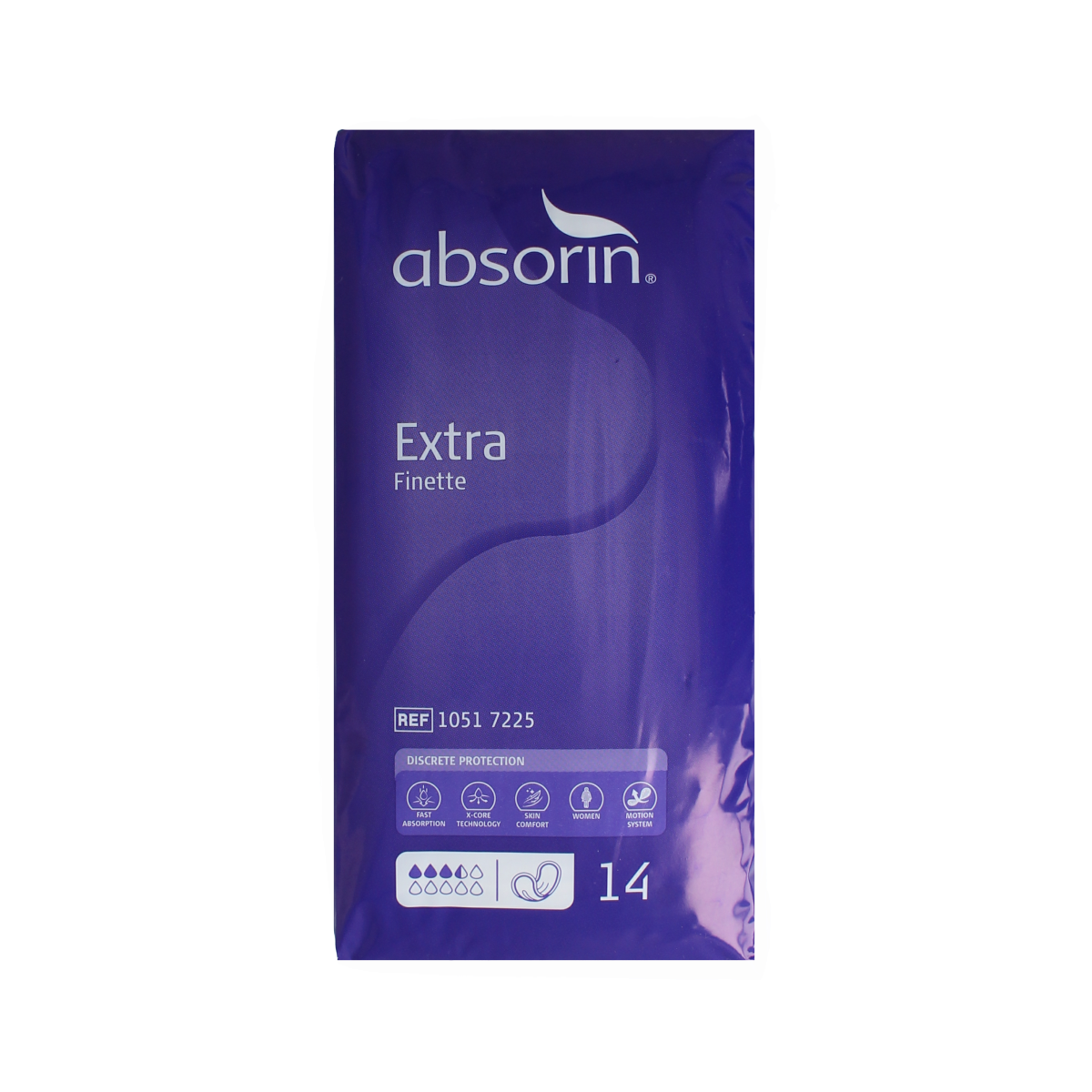 Absorin Comfort finette extra incontinent pads, 14-pack, soft absorbent incontinence pads with leak protection.