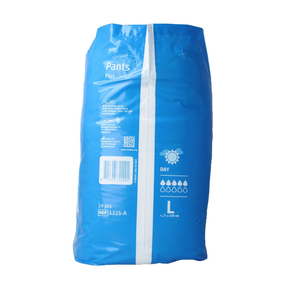 Absorin Incontinence Pants Plus L, pack of 14, incontinence underwear designed for comfort and protection.