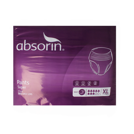 Absorin Comfort Incontinence Pants Super XL, pack of 14, with elastic waistband and discreet design for comfortable wear