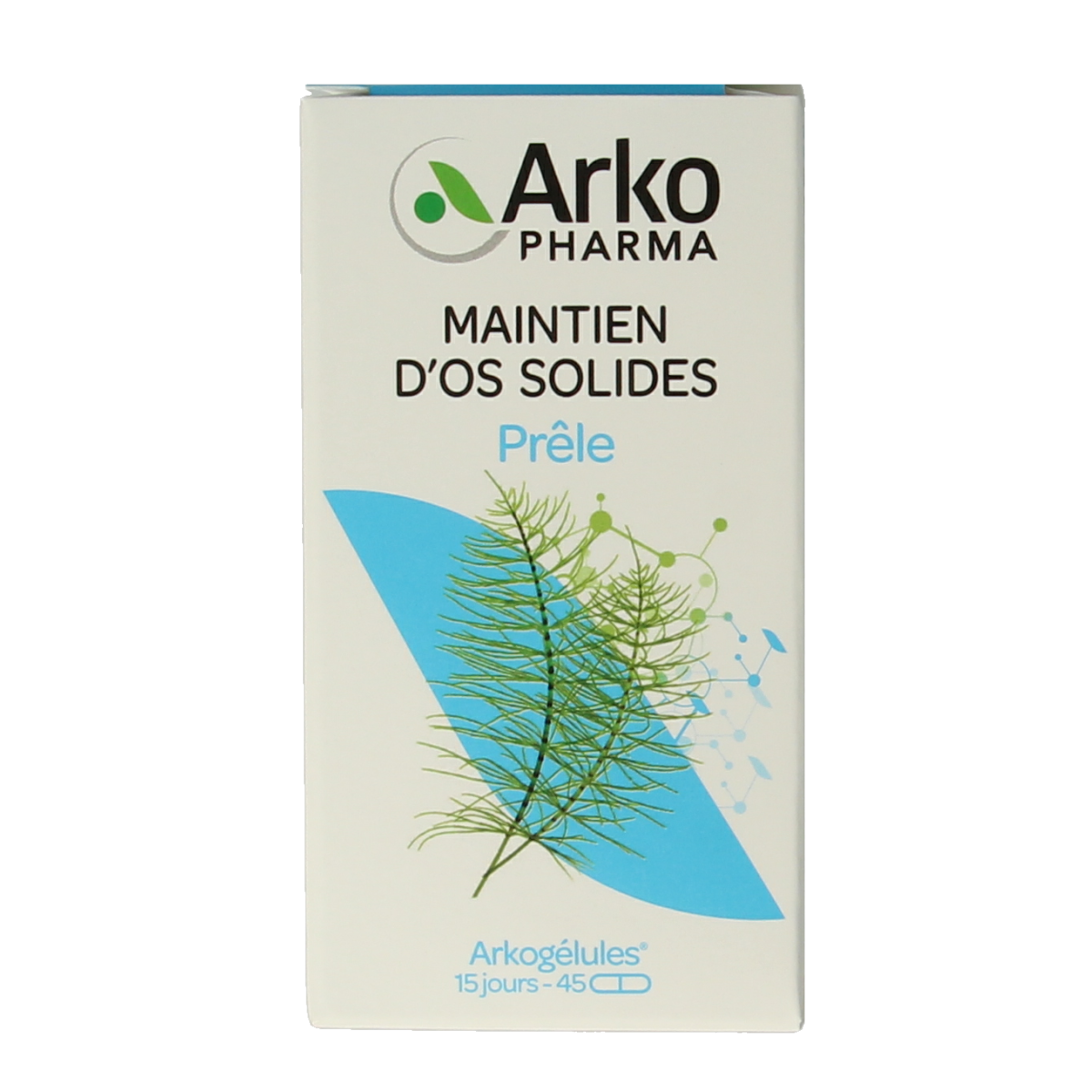 Arkocaps Heermoes herbal capsules, natural supplement from Arkocaps, showing a container of 45 capsules on a white background.