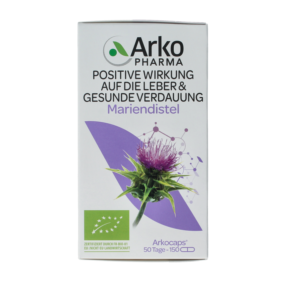 Arkocaps Mariadistel bio capsules, herbal supplement, 150 capsules, natural herbal product for liver support.