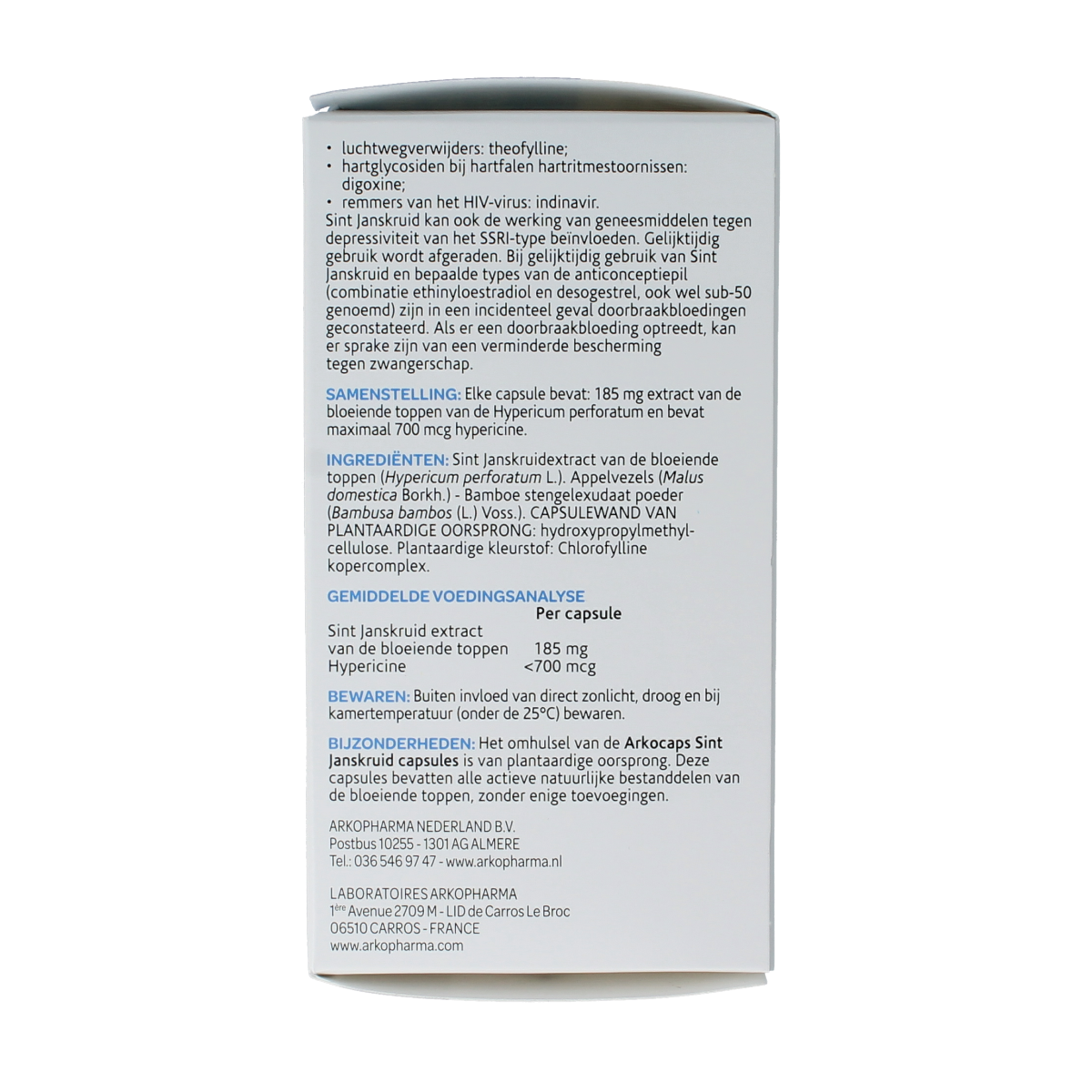 Arkocaps Sint Janskruid capsules in a bottle, herbal supplement for mood support from Arkocaps, 150 capsules.