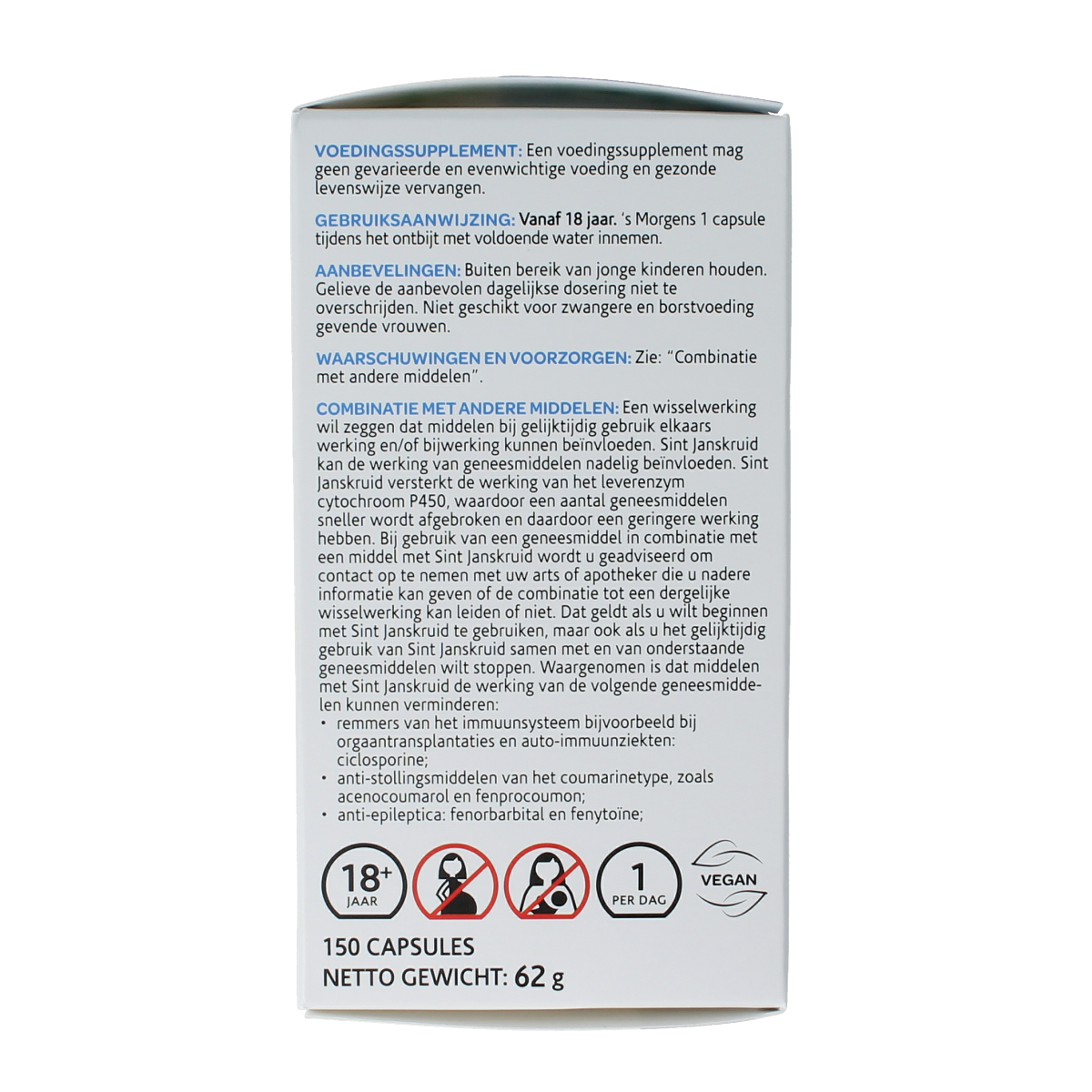 Arkocaps Sint Janskruid capsules in a clear container, herbal supplement for mood support, by Arkocaps.