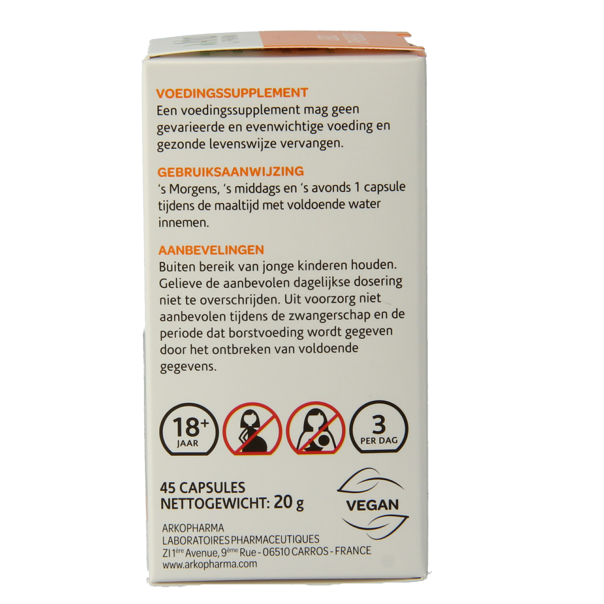 Arkocaps Damiana herbal capsules, natural dietary supplement by Arkocaps, arranged in a blister pack on a white background.