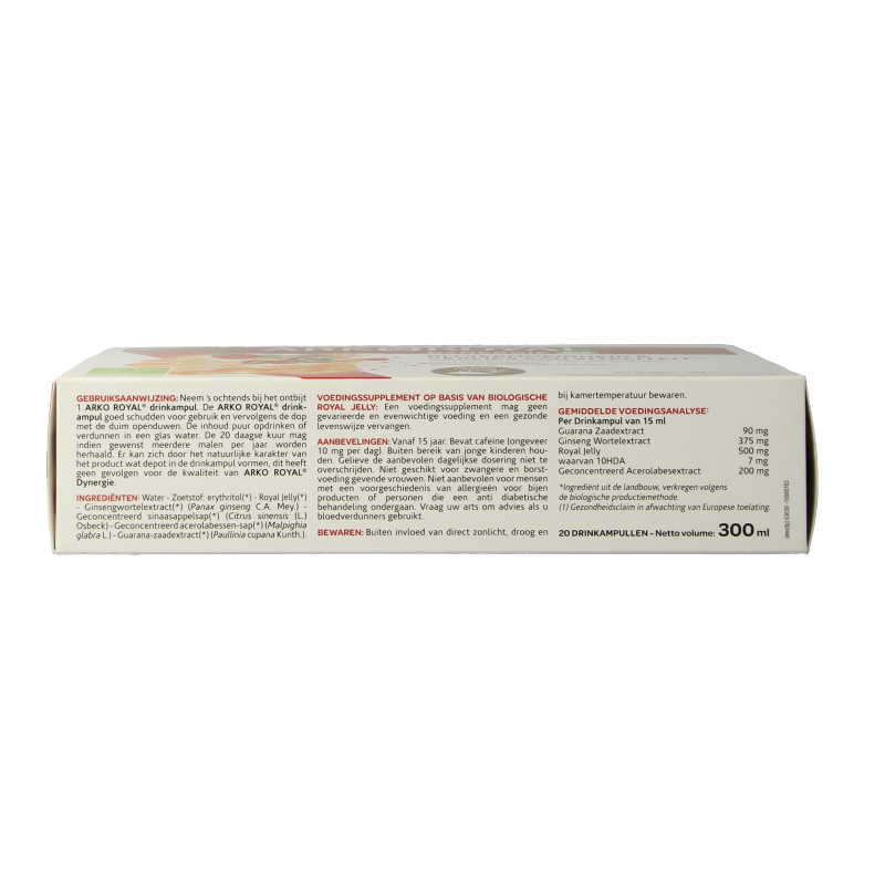 Arko Royal Royal dynergie bio 20 ampullen herbal supplement in a glass bottle with dropper cap