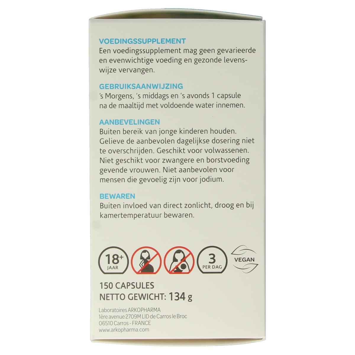Arkocaps Lithothamnium vegetarian capsules, herbal supplement in soft gel form, shown in a close-up image.