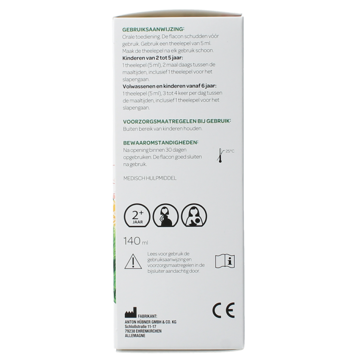 Arkohoest Kruidensiroop hoestsiroop with honey in a 140ml bottle, natural herbal remedy for cough relief.