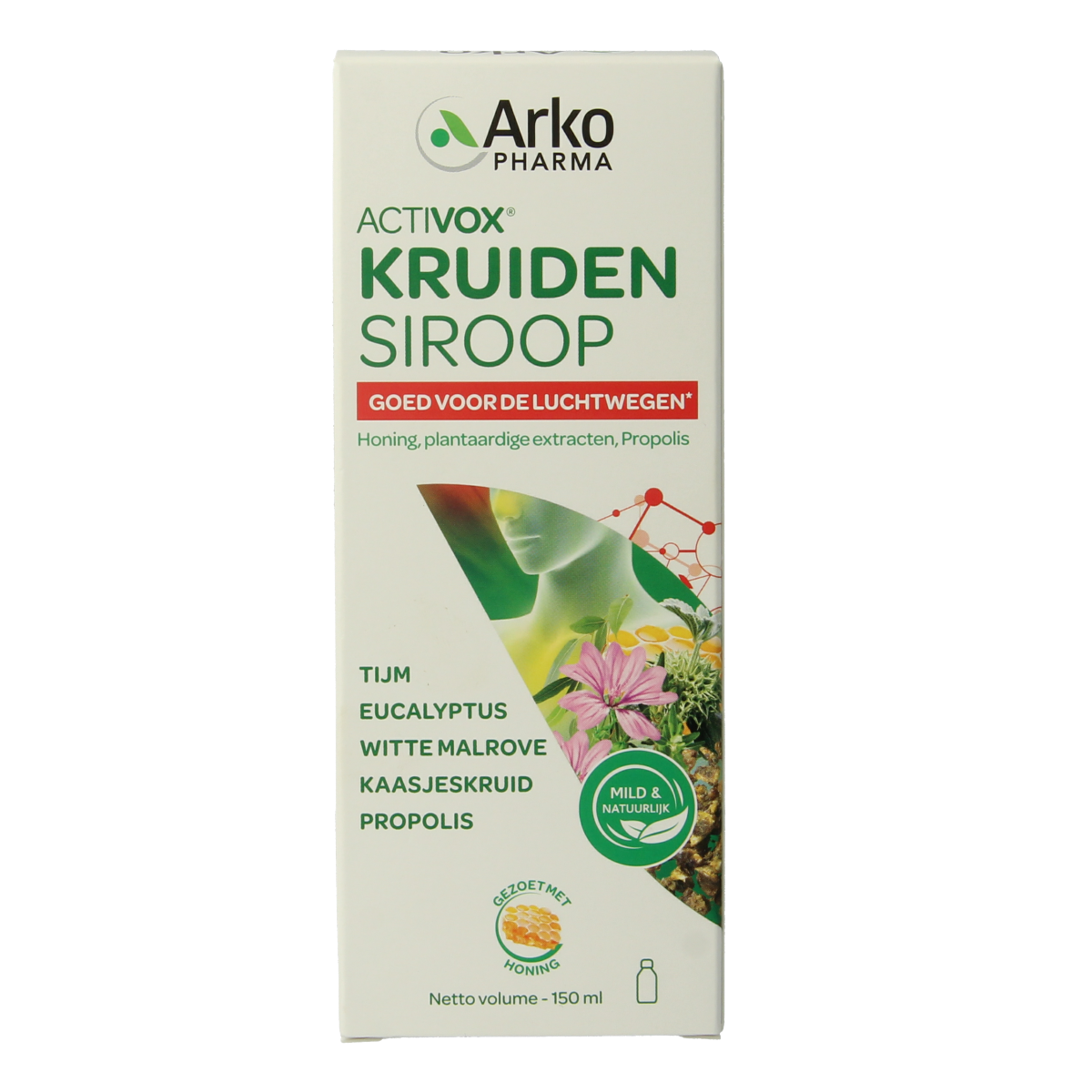 Arkopharma Kruidenpreparaten Kruidensiroop 150ml bottle with herbal ingredients on label
