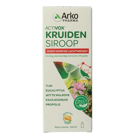Arkopharma Kruidenpreparaten Kruidensiroop 150ml bottle with herbal ingredients on label
