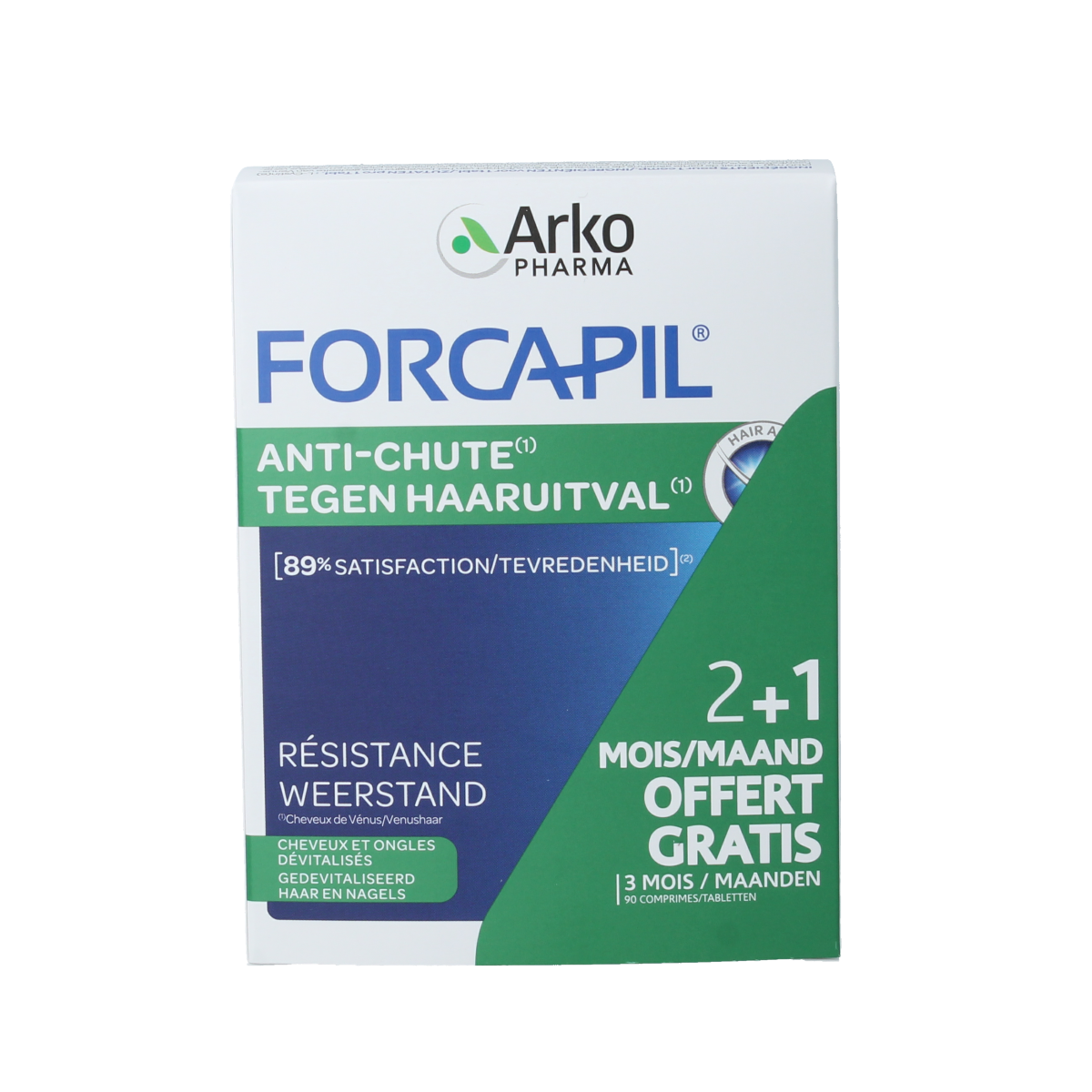 Forcapil Tegen Haaruitval Prom multivitamine tabletten, supplement for hair loss support in a blister pack