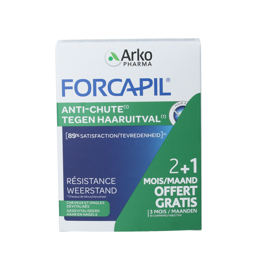 Forcapil Tegen Haaruitval Prom multivitamine tabletten, supplement for hair loss support in a blister pack