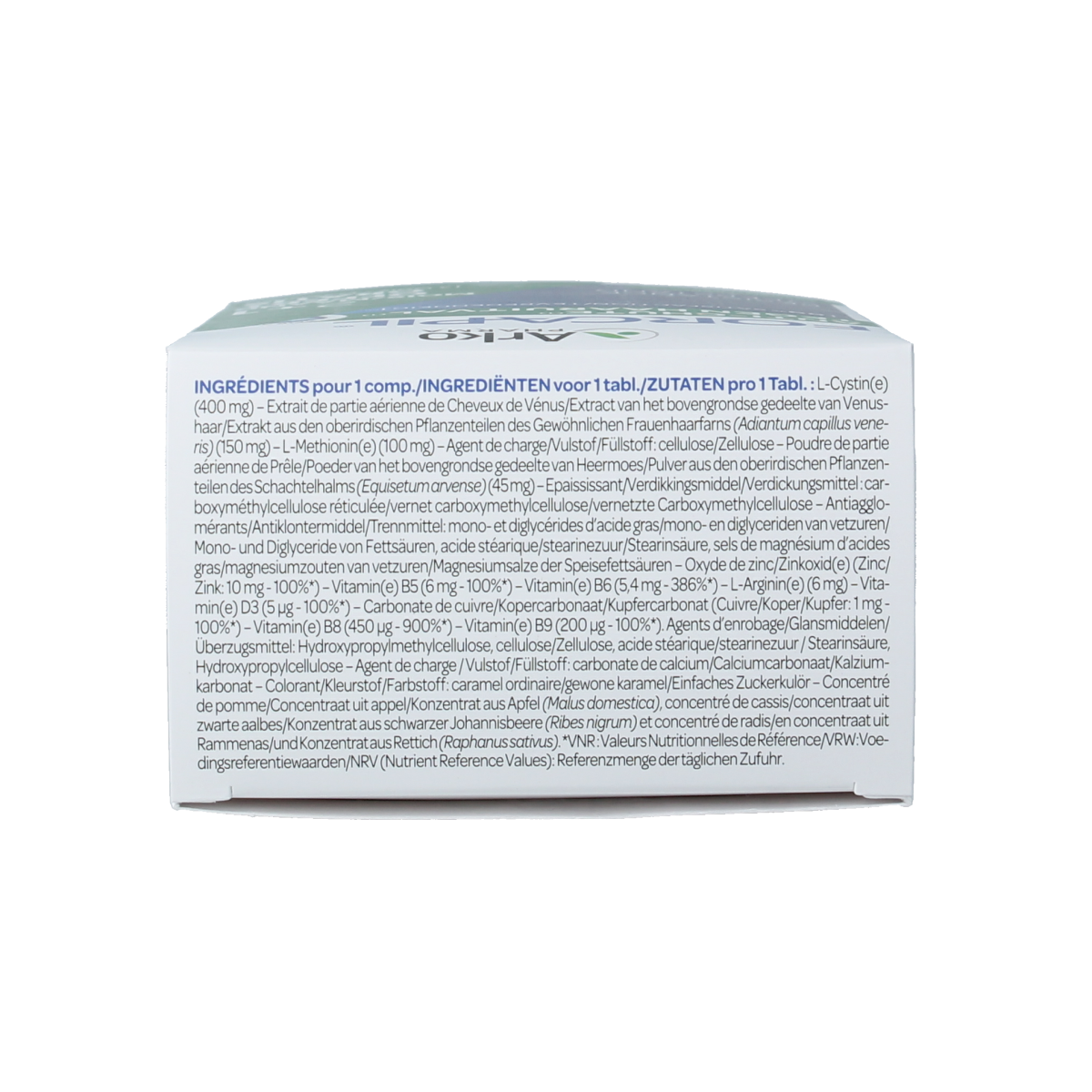 Forcapil Tegen haaruitval multi-vitamin tablets in a blister pack, designed to strengthen hair and reduce hair loss.