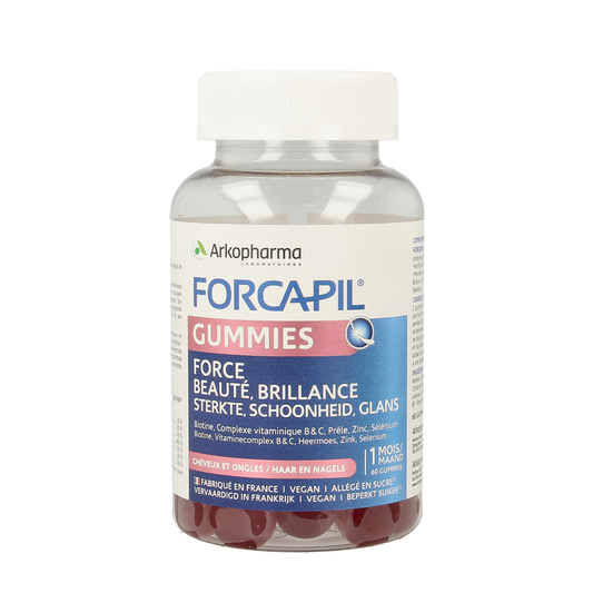 Forcapil Haar en Nagel Gummies, multivitamin supplement for hair and nails, 60 gummies, natural flavor and nutritional benefits