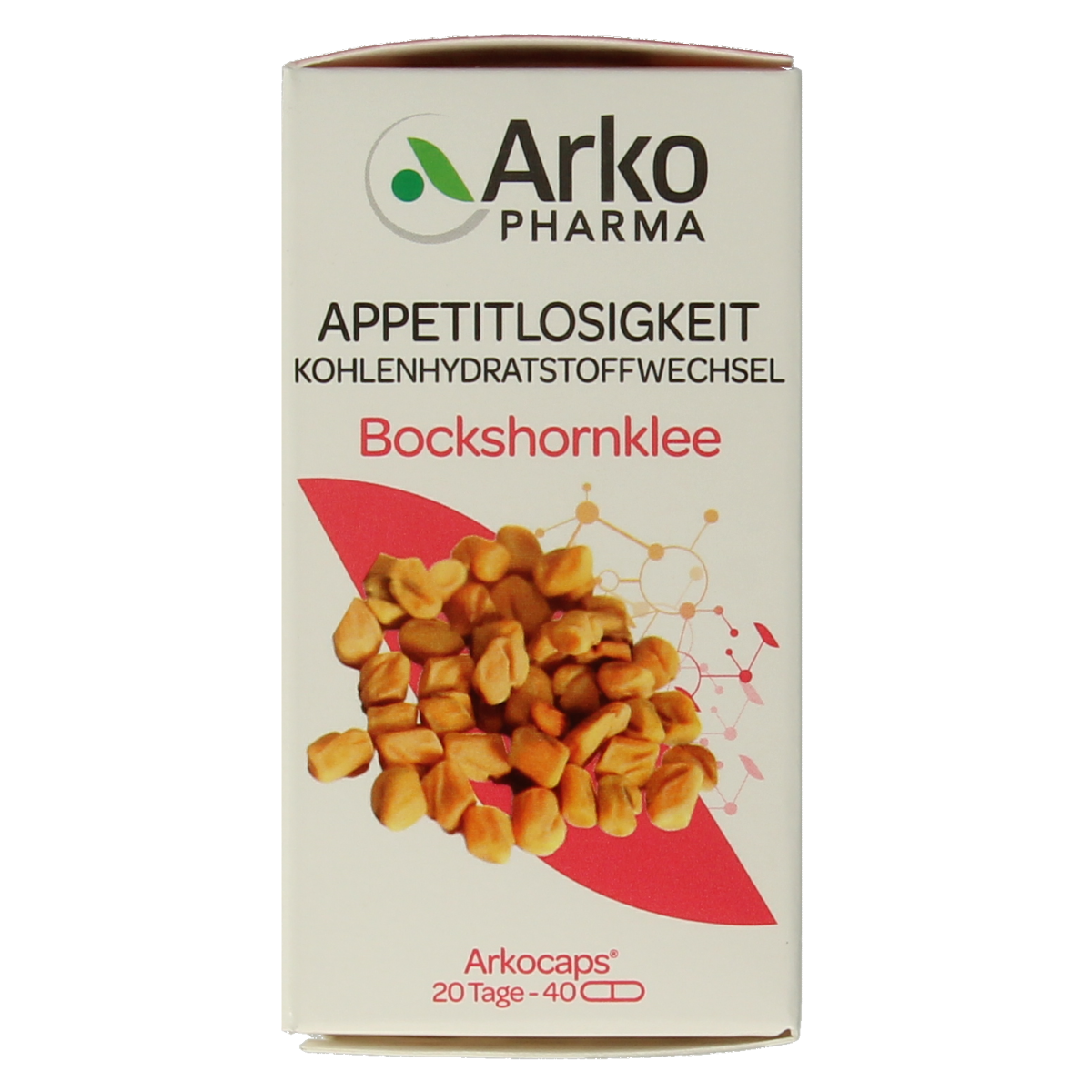 Arkocaps Fenegriek capsules in a bottle, herbal supplement by Arkocaps, used for digestive health and natural wellness.
