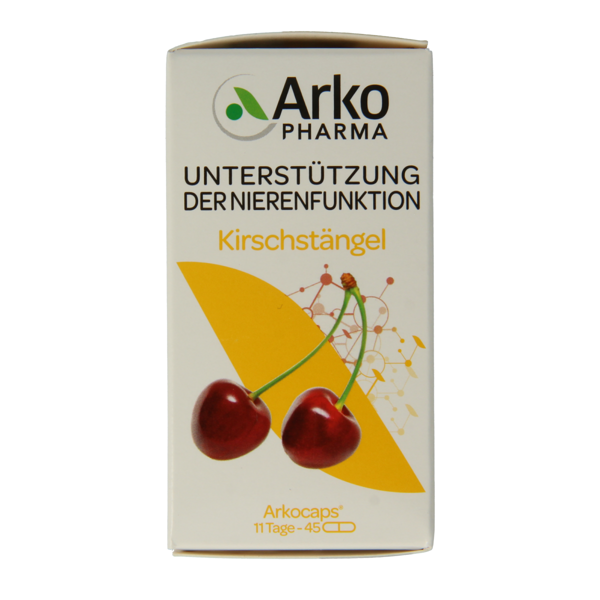 Arkocaps Kersensteel herbal capsules in a bottle, natural herbal supplement by Arkocaps for health support.