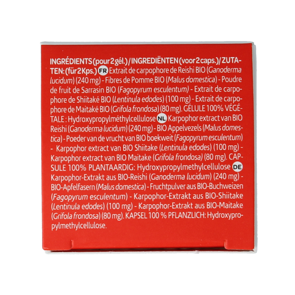 Arkocaps Reishi, Shiitake, Maitake organic mushroom capsules in a bottle, herbal supplement by Arkocaps.