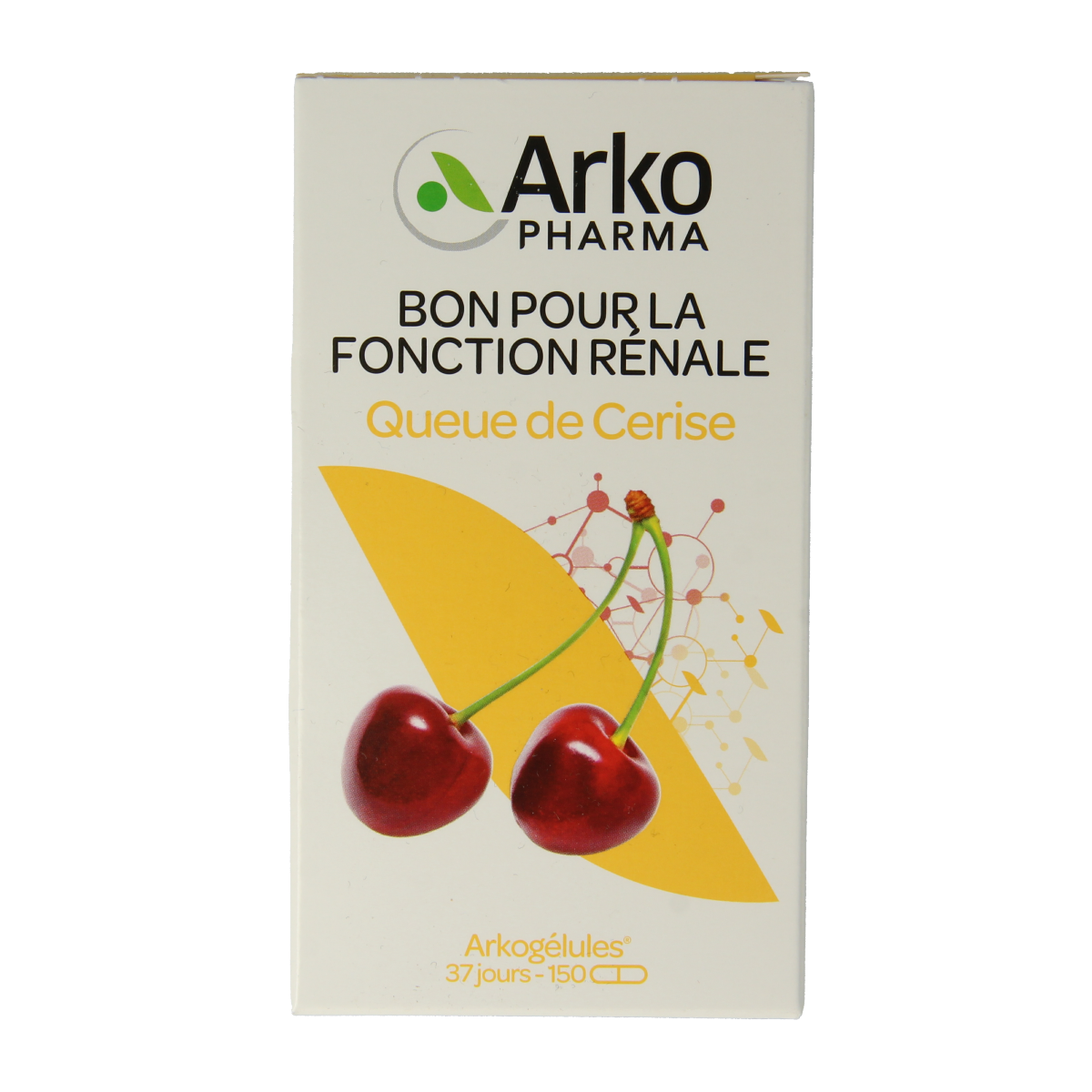Arkocaps Kersensteel herbal capsules in a bottle, natural supplement by Arkocaps for health and wellness.