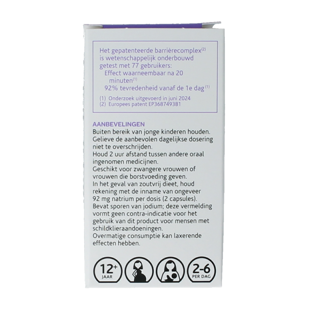 Arkocaps Rode iep herbal supplement capsules in a clear container, showing 40 capsules of Arkocaps Kruidenpreparaten.