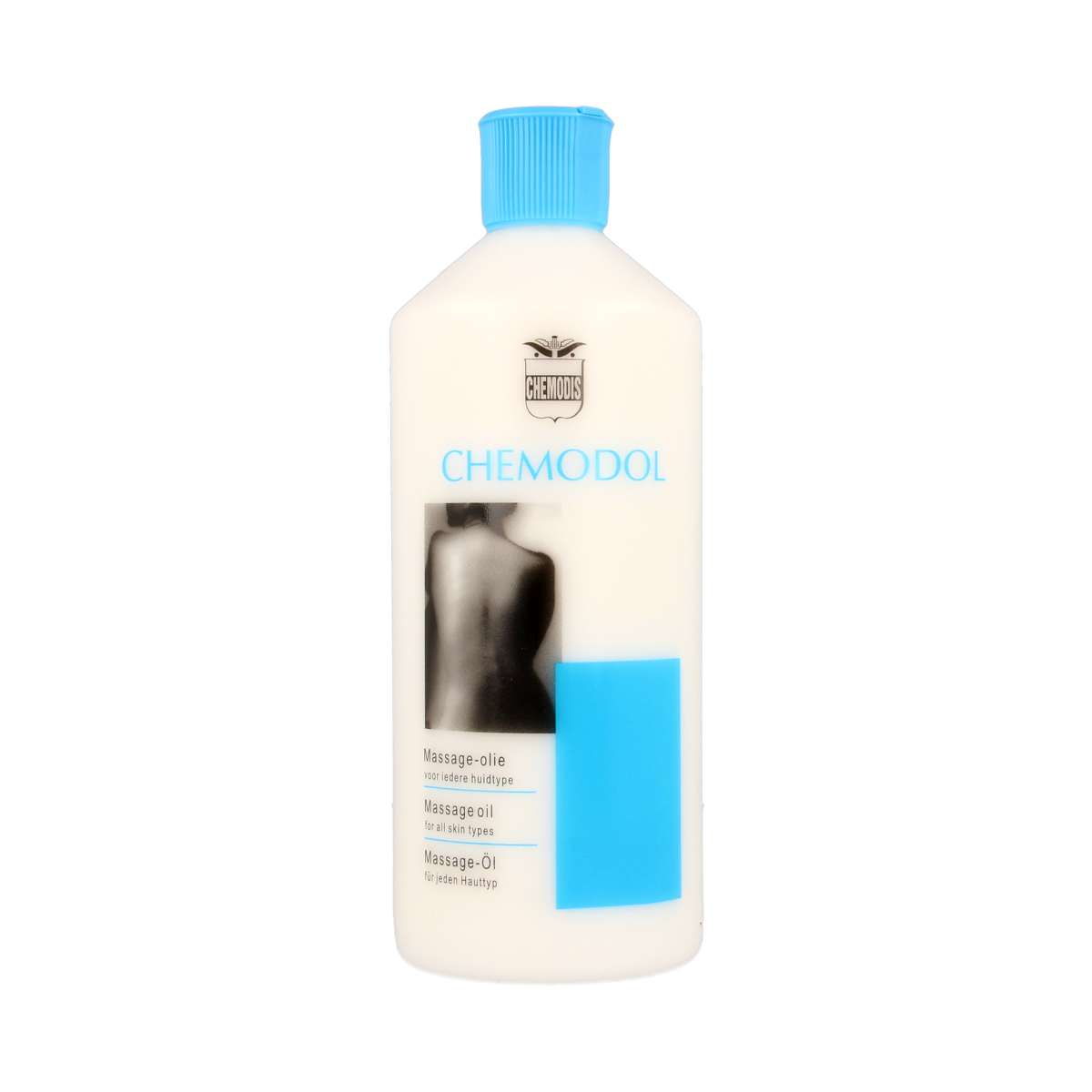 Chemodis Chemodol massage oil 500ml bottle for body care, with natural skincare ingredients and smooth texture.
