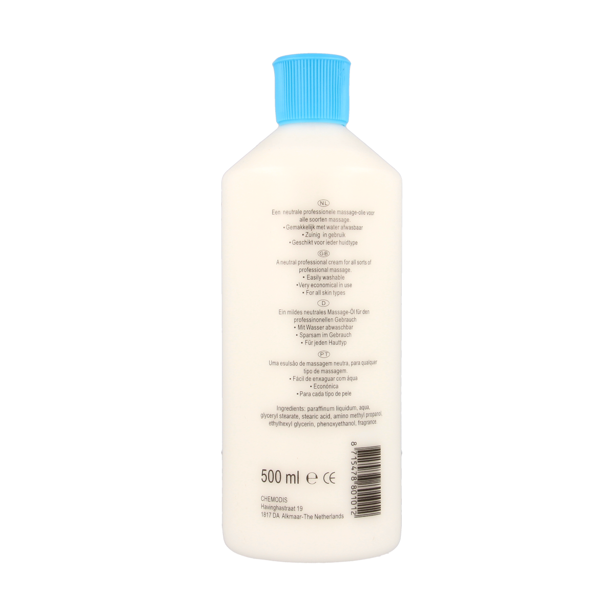 Chemodis Chemodol massage oil 500ml bottle, natural body care product for soothing massages and skin nourishment