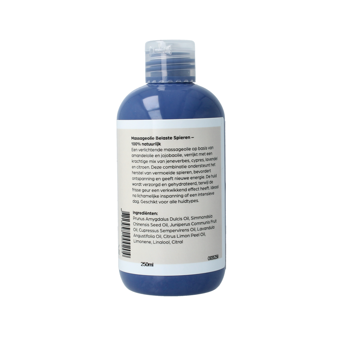 Volatile massage oil for muscle relief in a 250ml bottle, body care product for soothing muscle tension.