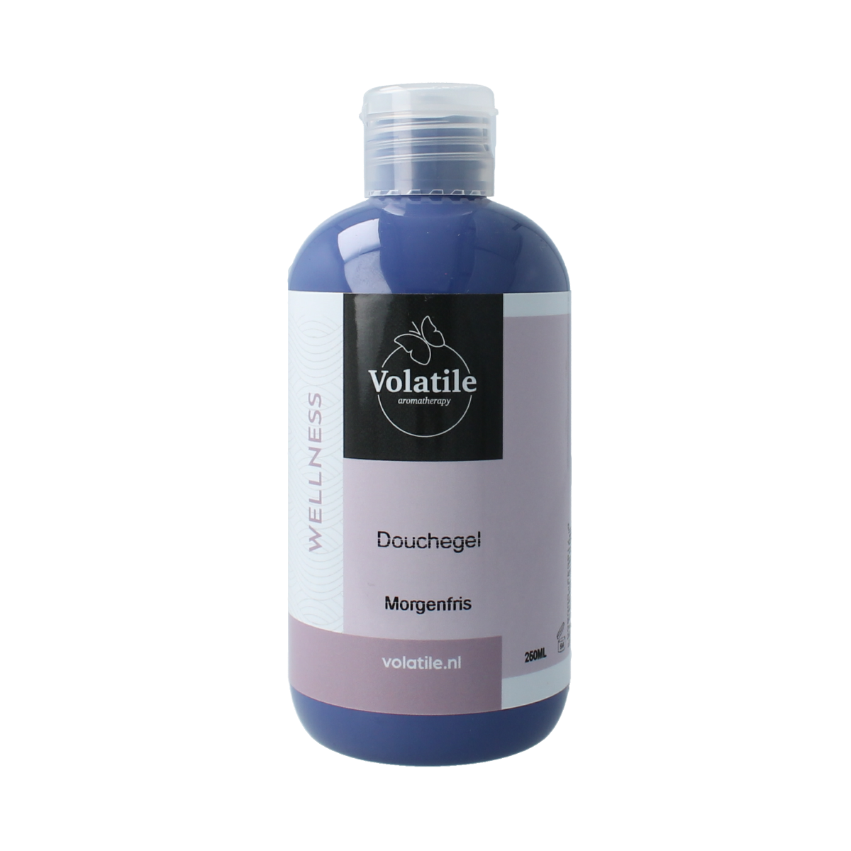 Volatile morgenfris douchegel in 250ml bottle, gentle bad en douche product with fresh scent, shown in the image.