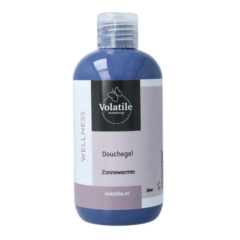 Volatile Douchegel zonnewarmte in 250ml bottle, gentle bath and shower gel with soothing scent and natural ingredients.