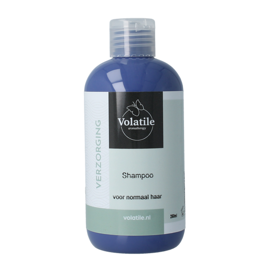 Volatile normaal haar shampoo bottle, 250ml, with label showing brand and product details for hair care.