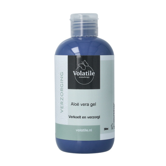 Volatile Aloe Vera Gel in a 250ml bottle, natural body care product with soothing aloe vera visible in the image.
