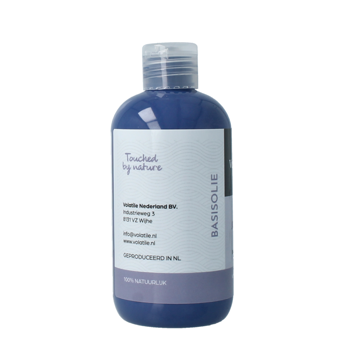 Volatile Jojoba basisolie 250ml for body care, golden liquid with smooth texture, natural skincare essential in a clear bottle.
