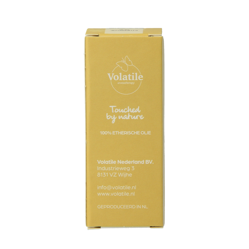 Volatile Bergamot Italy essential oil bottle, 5ml, featuring a dark amber container with a white cap and label.