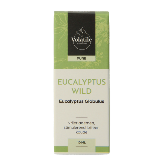 Volatile Eucalyptus Wild essential oil bottle, 10ml, natural aromatic oil for aromatherapy and wellness.