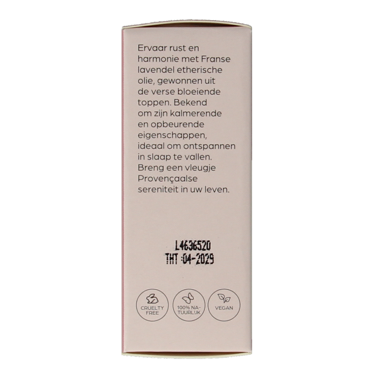 Volatile Lavendel Franse essential oil bottle, 5 ml, with lavender-colored label and transparent glass bottle.