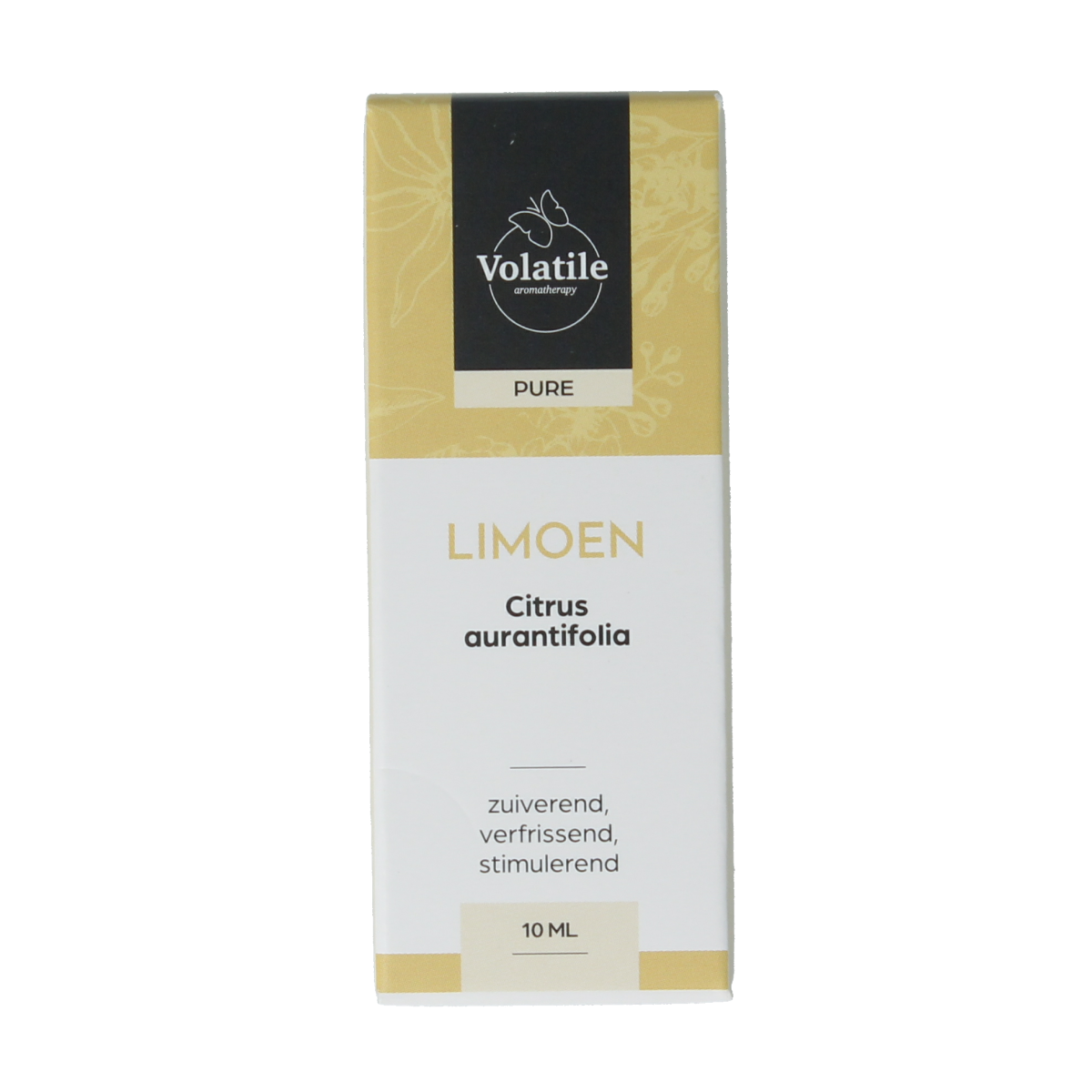 Volatile Limoen limette essential oil bottle, 10ml, with fresh lime scent, in a clear glass container, from Volatile brand.