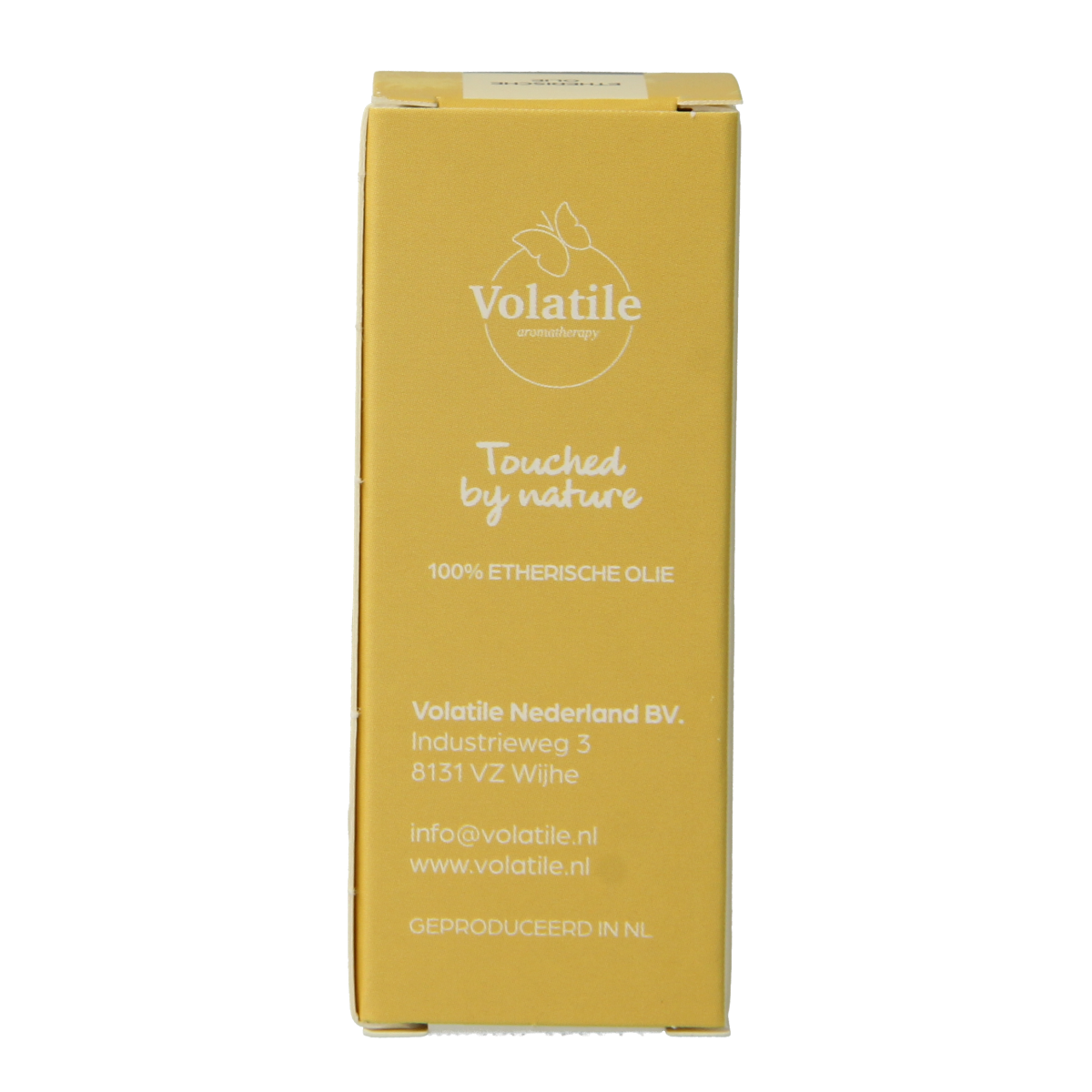 Volatile Mandarijn essential oil bottle with 5ml capacity, featuring a clear glass container and orange label.