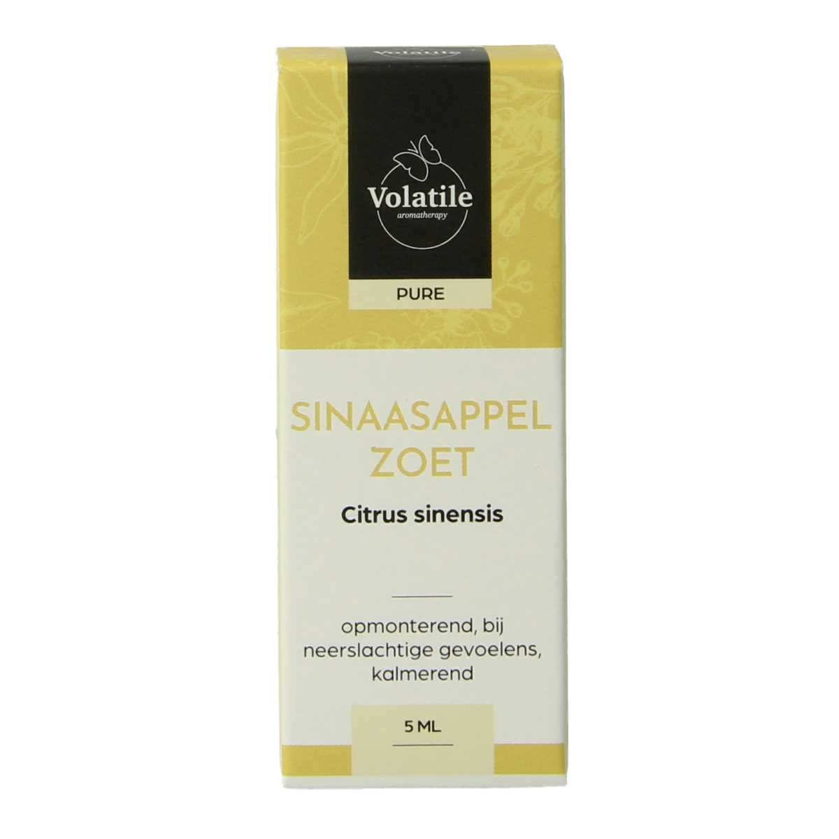 Volatile Sinaasappel zoet essential oil in 5ml bottle, bright orange citrus aroma, natural fragrance for aromatherapy.