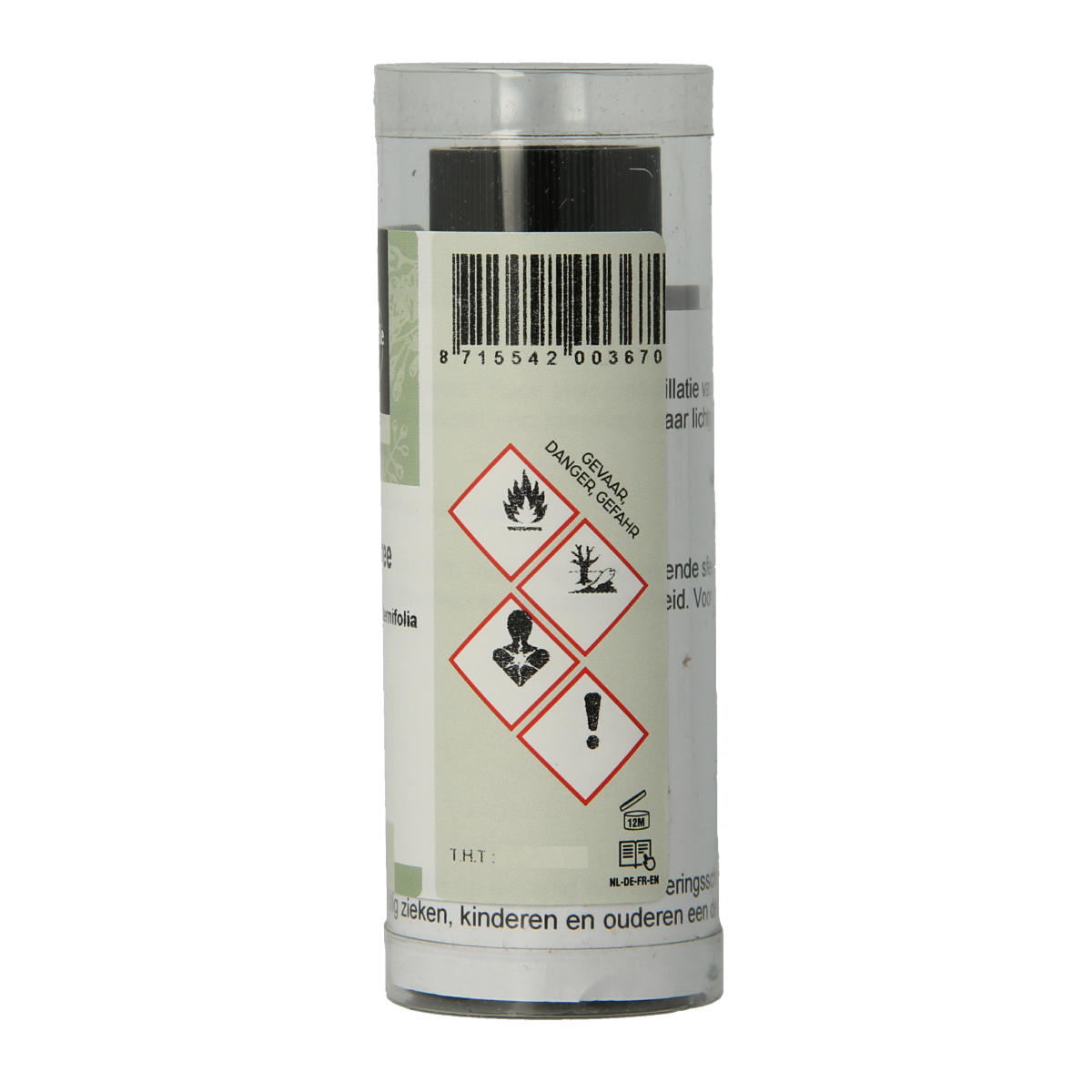 Volatile Tea Tree essential oil 25ml bottle, natural etherische oliën product with green tea tree leaves on the label.
