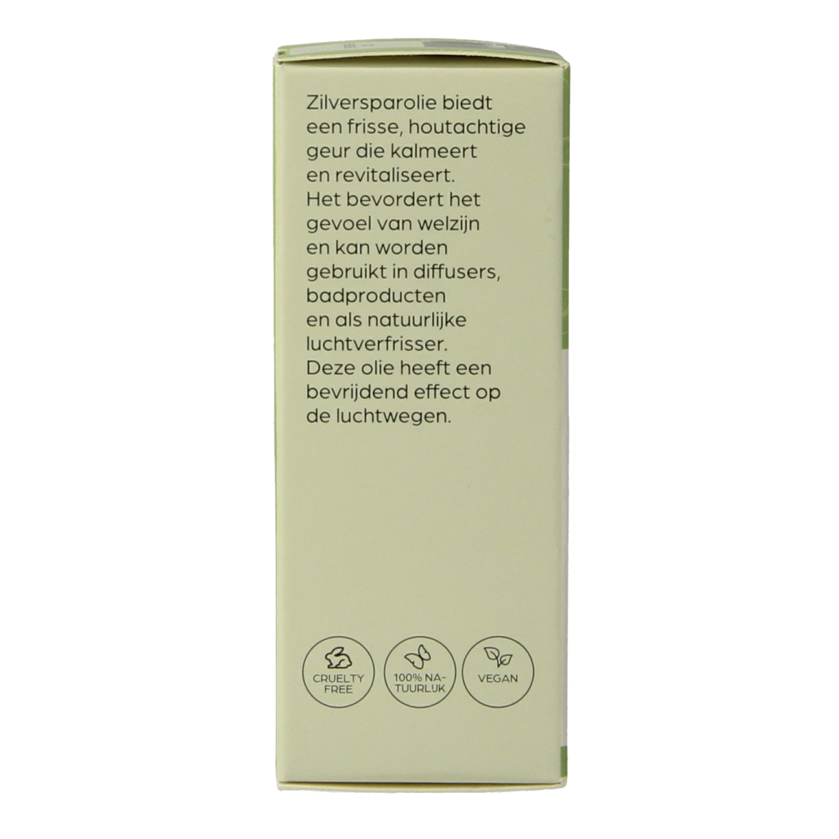 Volatile Zilverspar essential oil bottle, 5ml, with green label and dropper cap, displayed against a white background.