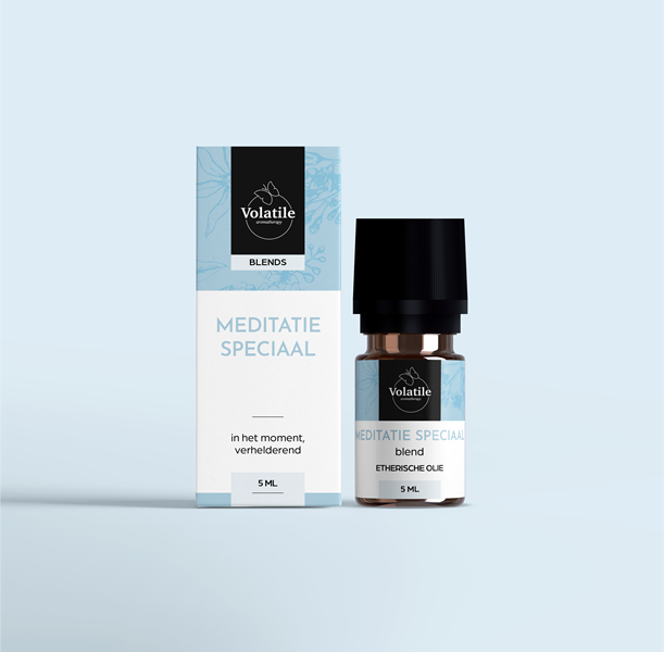 Volatile Meditatie etherische olie in 5ml bottle, natural aromatherapy essential oil for meditation and relaxation.