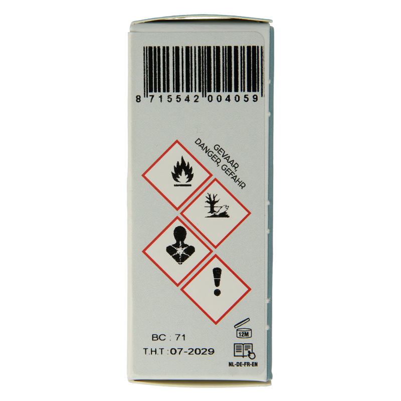 Volatile Fris Rust 10ml essential oil bottle, natural etherische oliën product with orange-colored liquid and label.