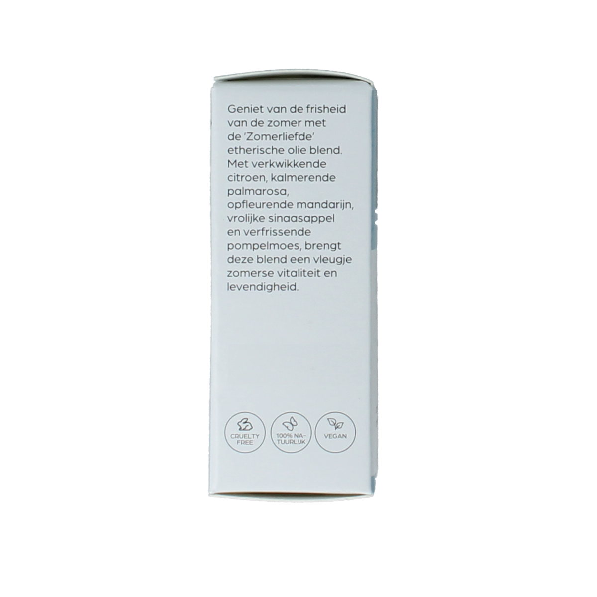 Volatile Zomerliefde essential oil bottle, 10ml, natural etherische olie with floral scent, in transparent container with label